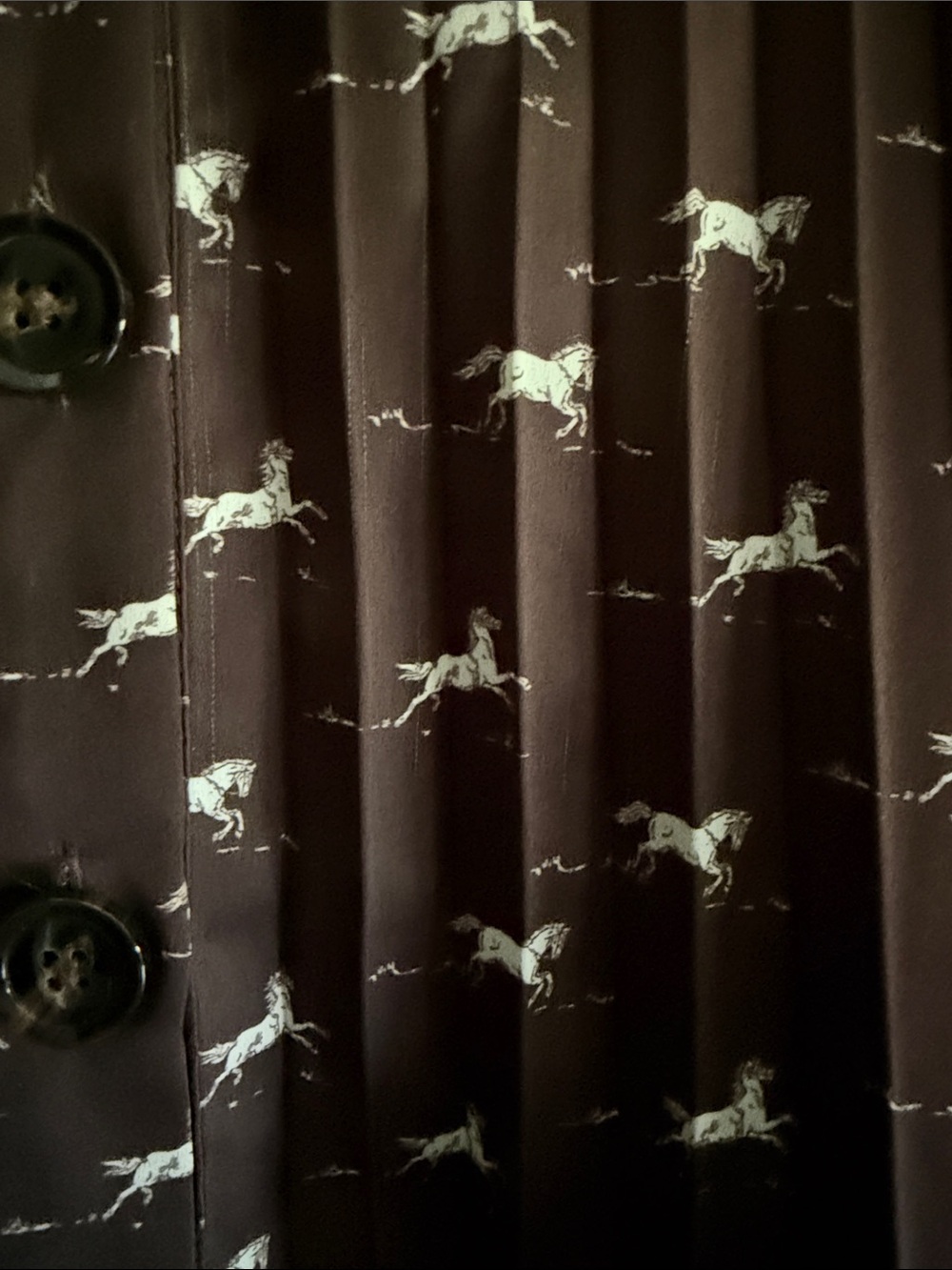 Simons Brown Pleated Midi Skirt with White Horse Print - Picture 2 of 6